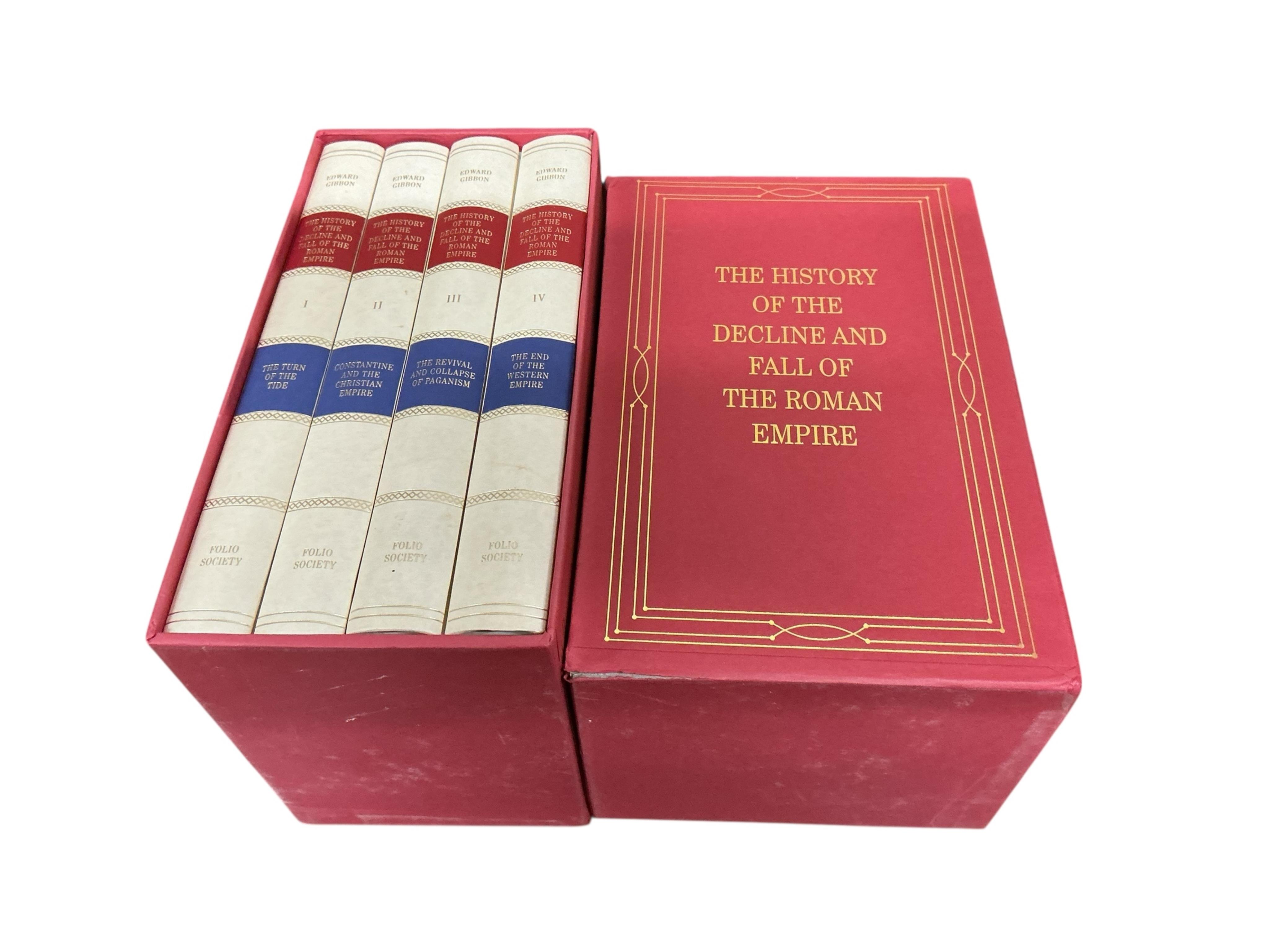 Folio Society. A selection of works on History in slipcases to include Hodgkin T. The Barbarian Invasions, Gibbon. The History of the Decline of the Roman Empire, Trevelyan. A History of England, The Maya, The Aztecs and